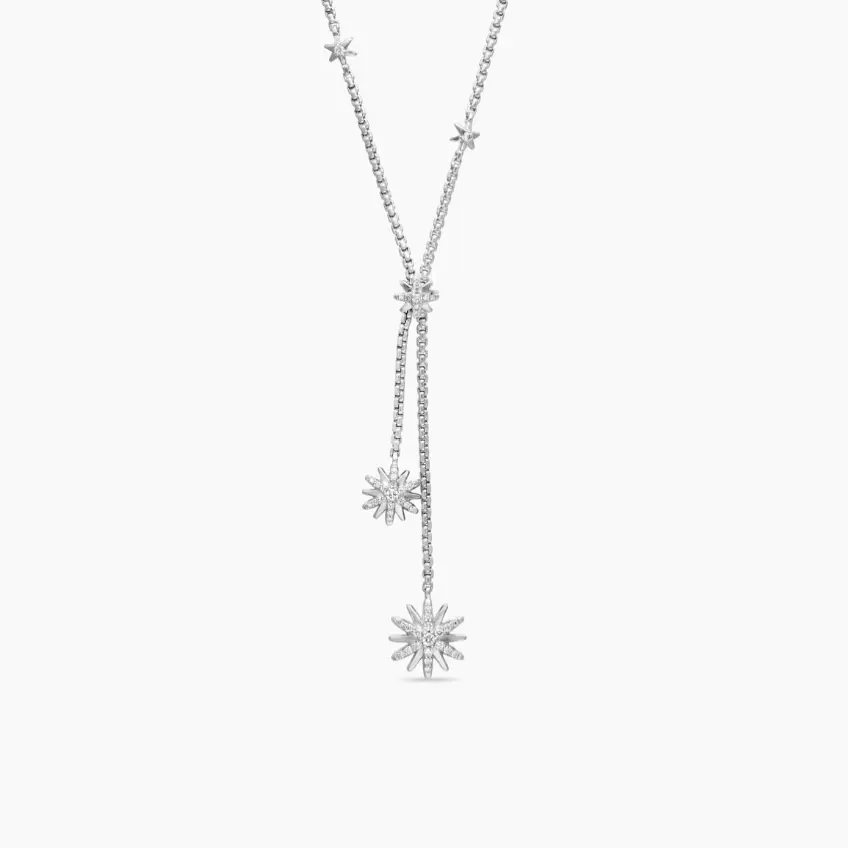 David Yurman Sterling Silver Starburst Cluster Necklace